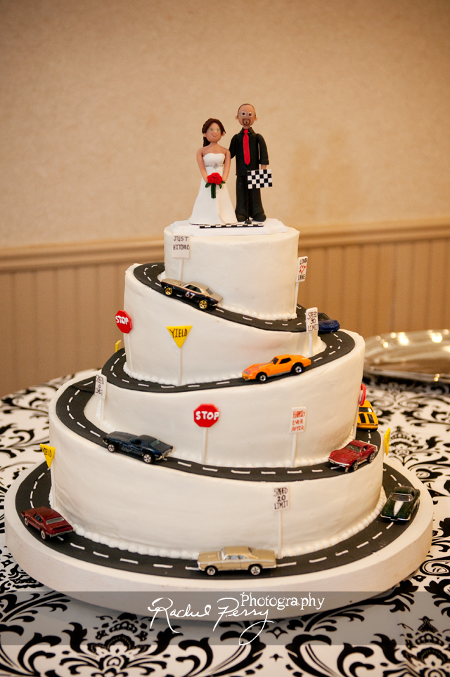 Race Car Themed Wedding Cake