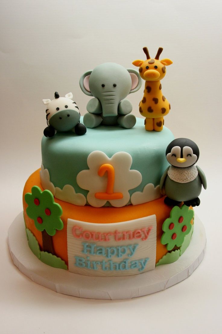 Safari Animal Birthday Cake