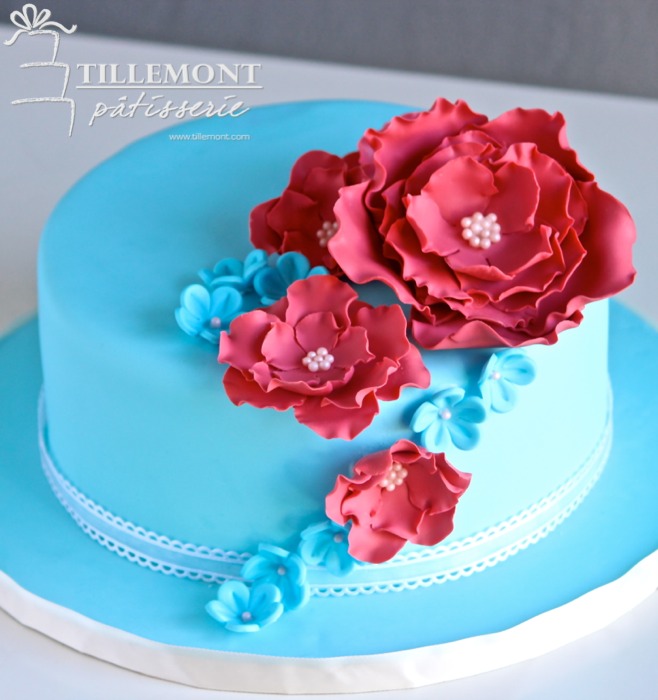 10 Photos of Single Layer Birthday Cakes With Flowers