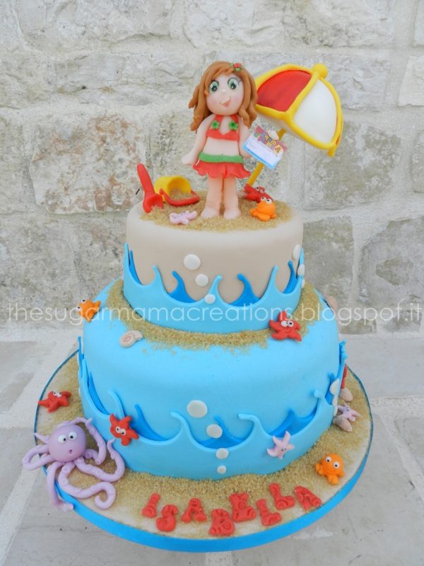 Summer Beach Birthday Cake