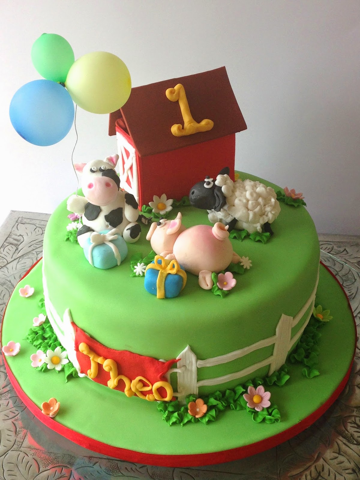 Toddler Farm Themed Birthday Cakes