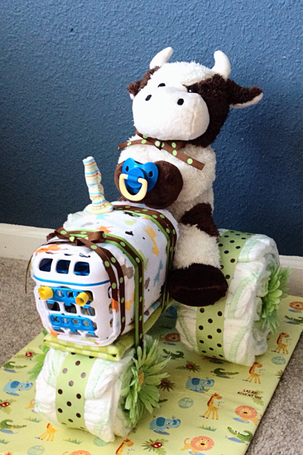 Tractor Diaper Cake