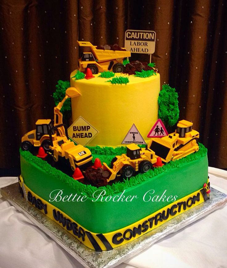 Under Construction Baby Shower Cake