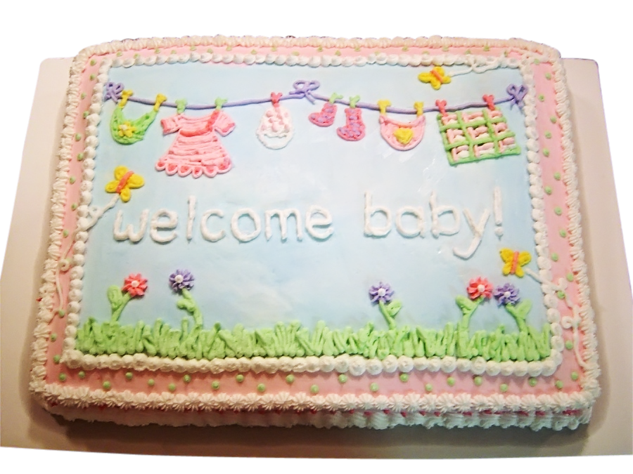 Welcome Baby Sheet Cake