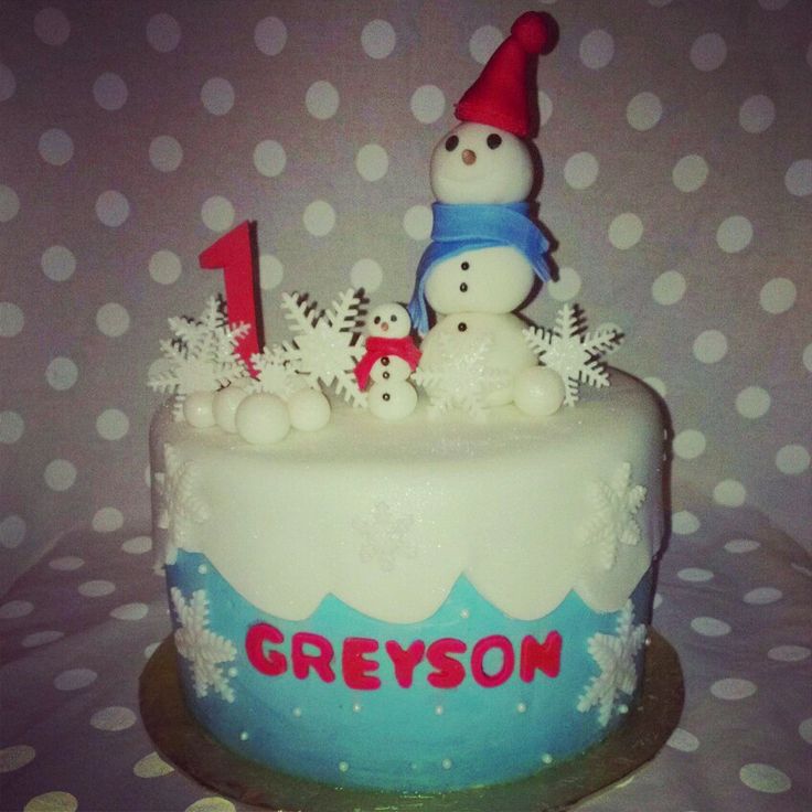 Winter Themed Birthday Cake