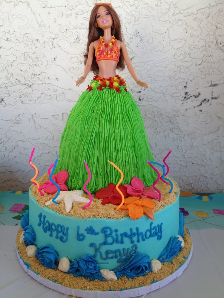 Barbie Luau Birthday Cake