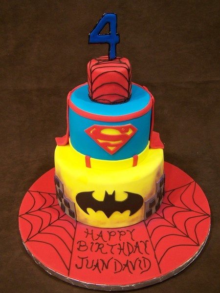 Batman and Superman Birthday Cake