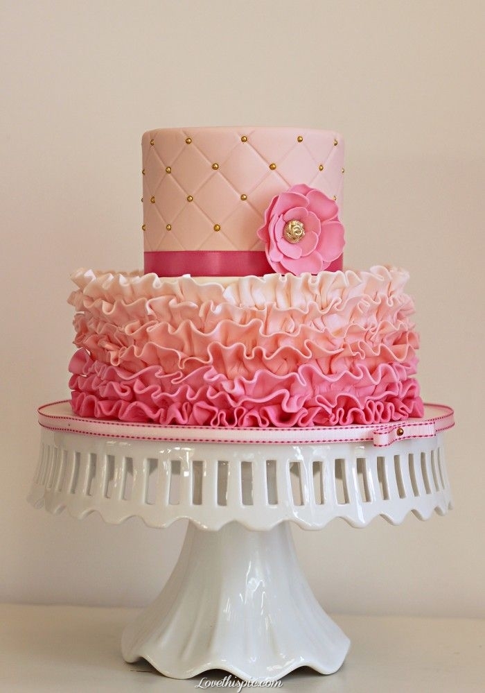 Beautiful Pink Birthday Cake