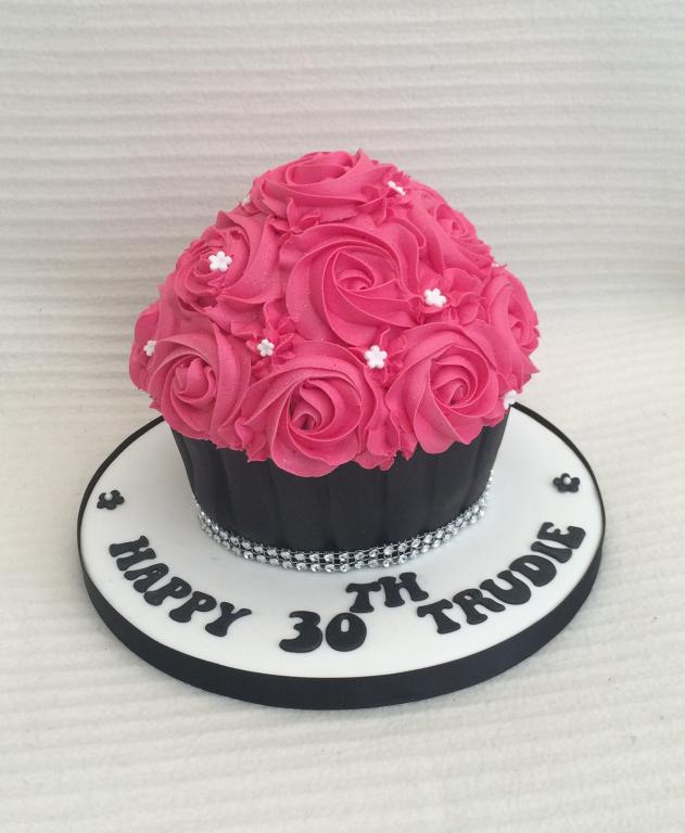 Black and Pink Birthday Cake