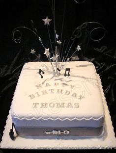 Black and Silver Birthday Cake