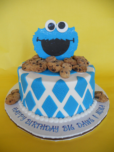 Cookie Monster Birthday Cake