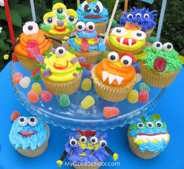 Cute Monster Cupcakes