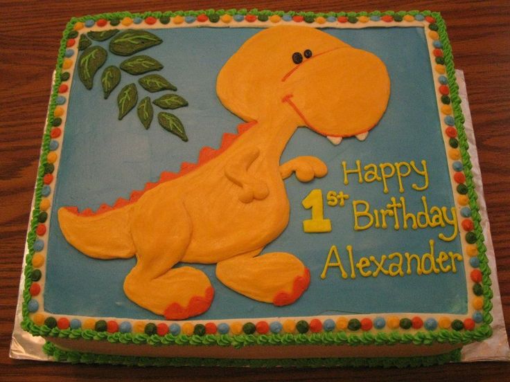 Dinosaur Birthday Sheet Cake