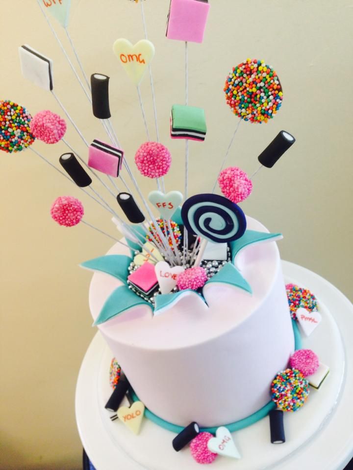 9 Photos of Celebration Exploding Fondant Birthday Cakes