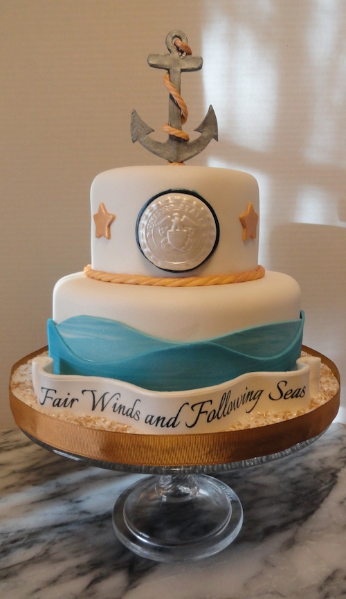 Fair Winds and Following Seas Navy Cake