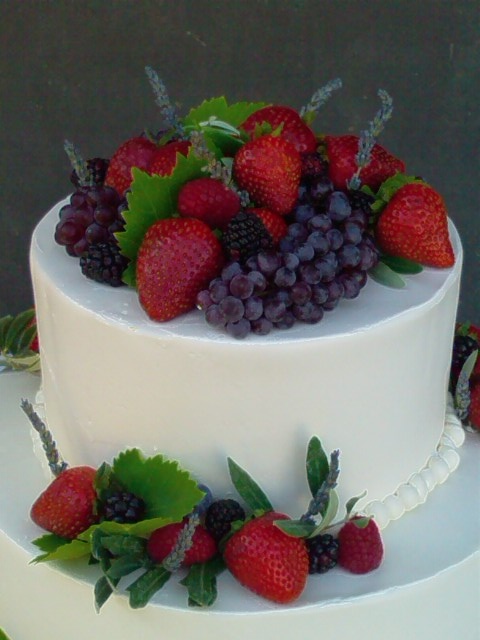 6 Photos of Fruit Topped Wedding Cakes