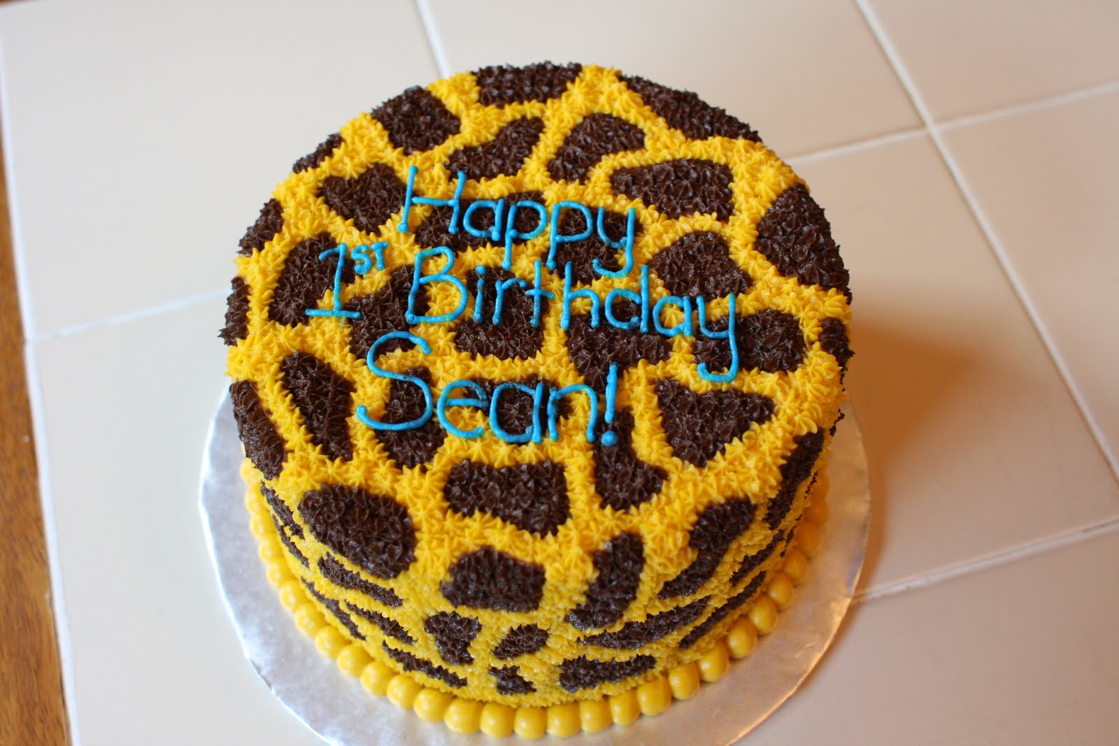 Giraffe Print Birthday Cake