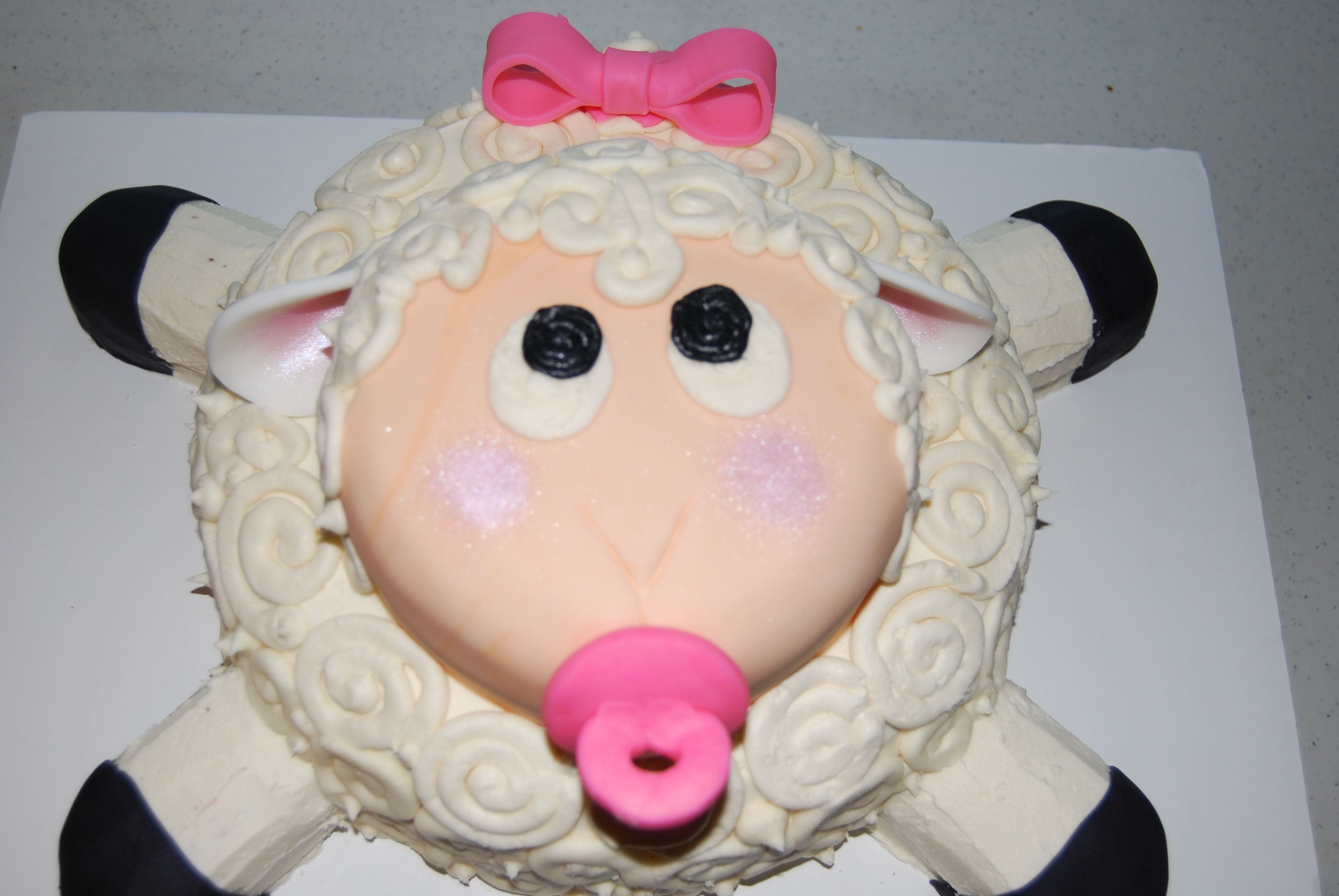 Girl Baby Shower Cakes Lambs