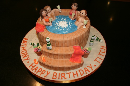 Hot Tub Birthday Cake