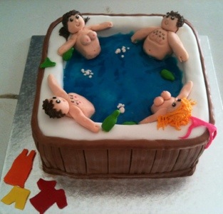 Jacuzzi Birthday Cake