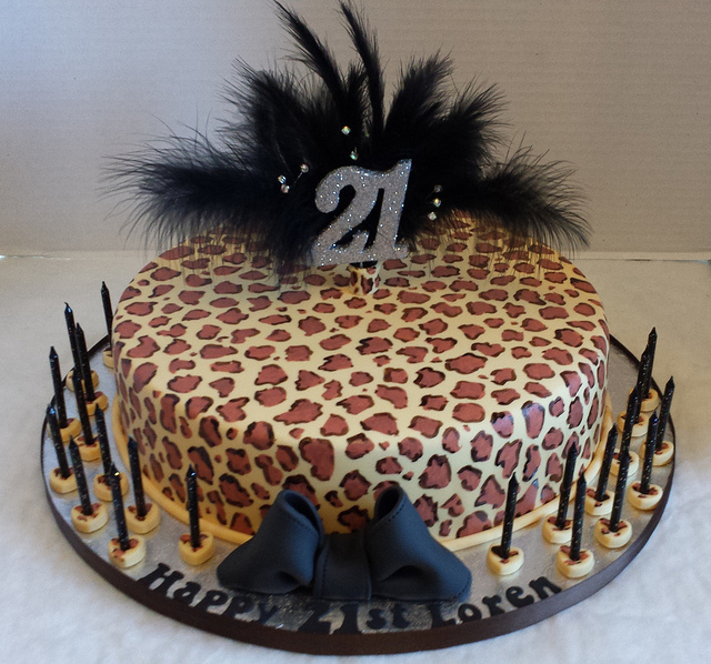 Leopard Print Birthday Cake