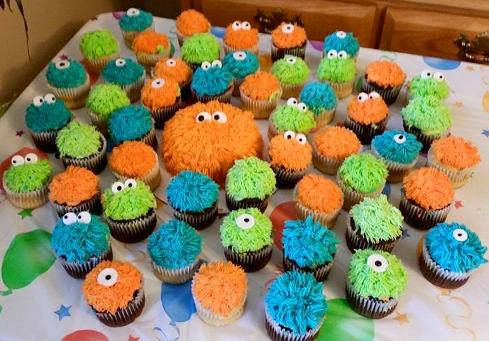 Little Monster Birthday Cupcakes