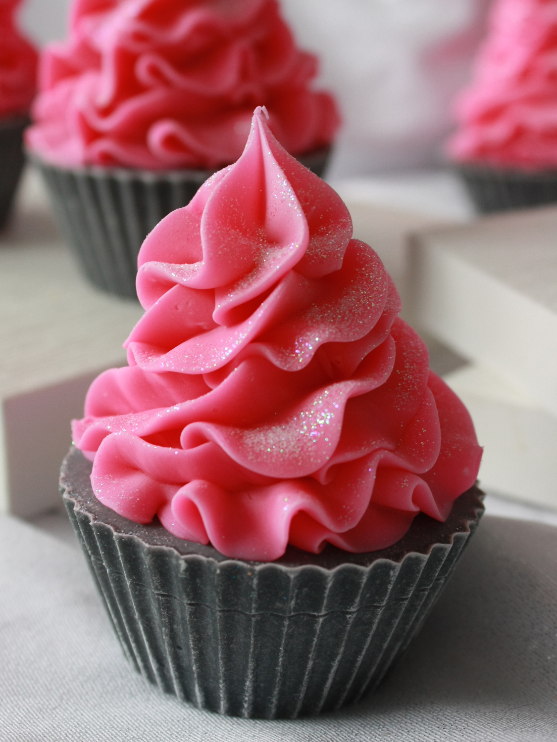 Pink and Black Cupcakes