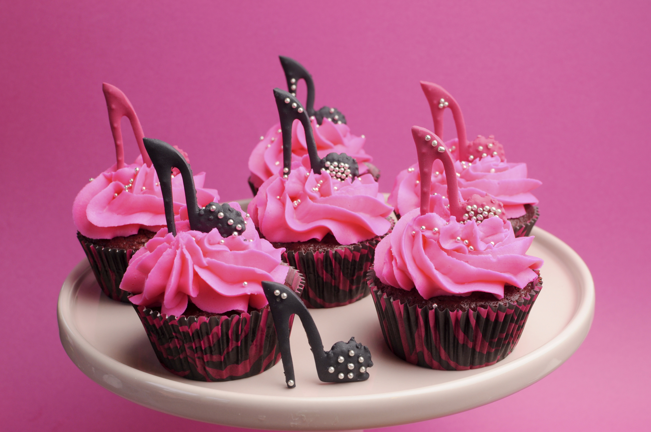 Pink and Black Cupcakes