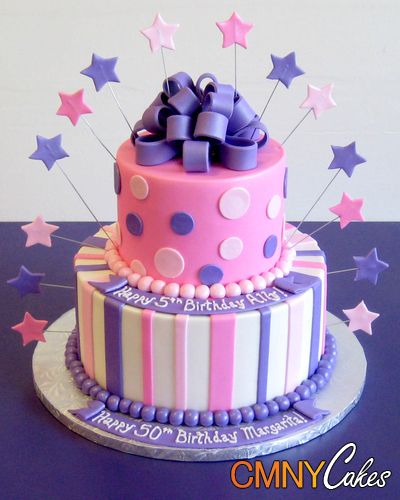 Pink and Purple Birthday Cake