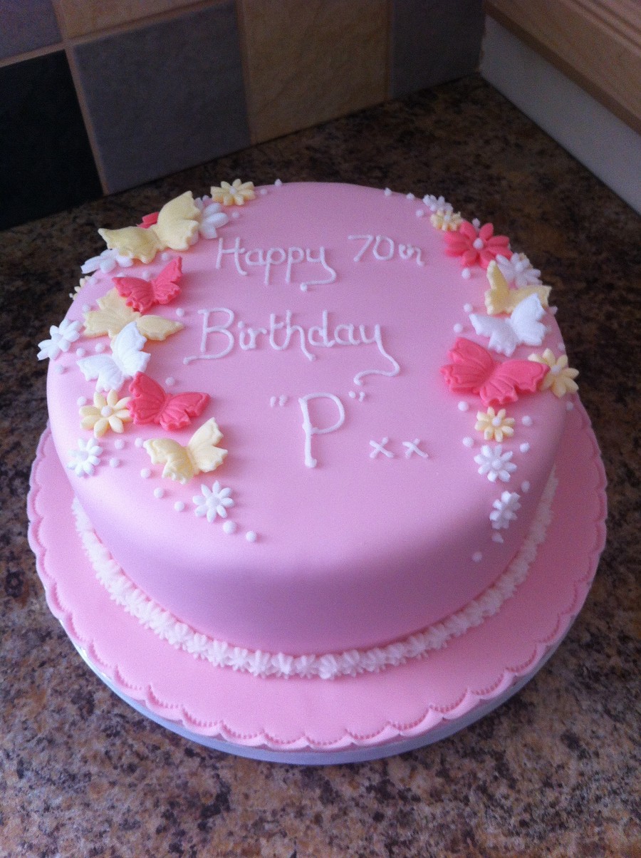 Pink Butterfly Birthday Cake