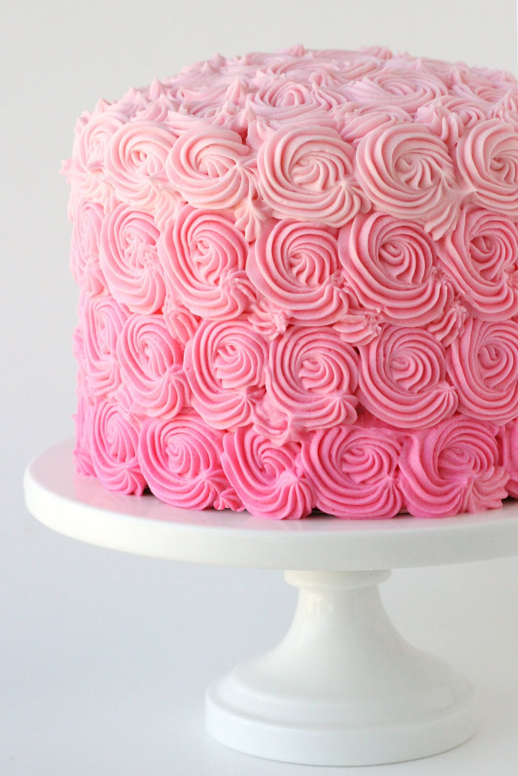 Pink Ombre Rose Cake