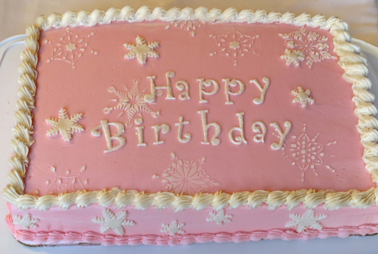 Pink Snowflake Birthday Cake