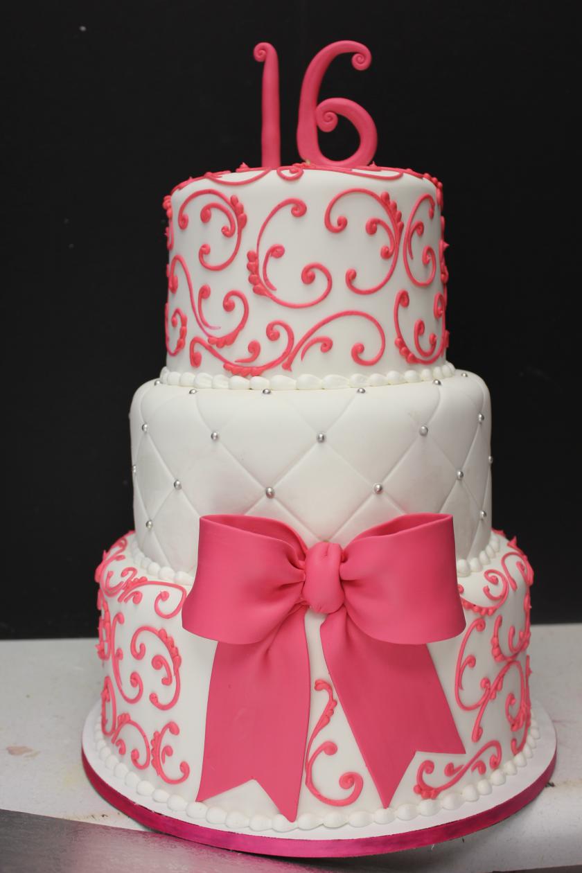 11 Photos of Pink Sweet 16 Birthday Cakes