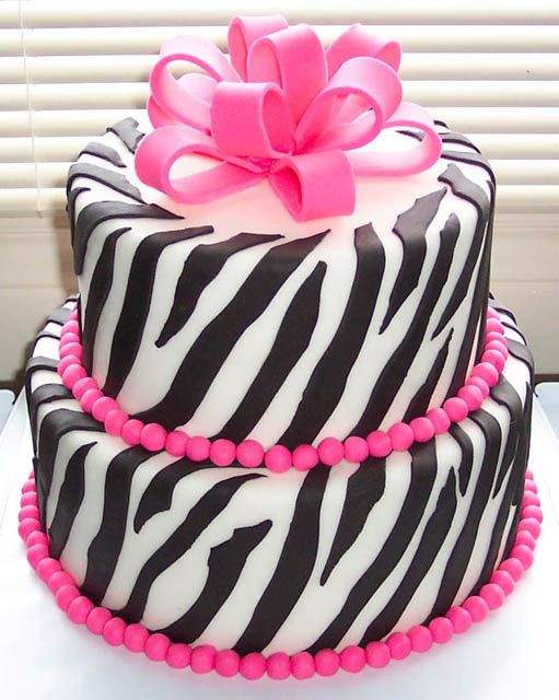 Pink Zebra Birthday Cake