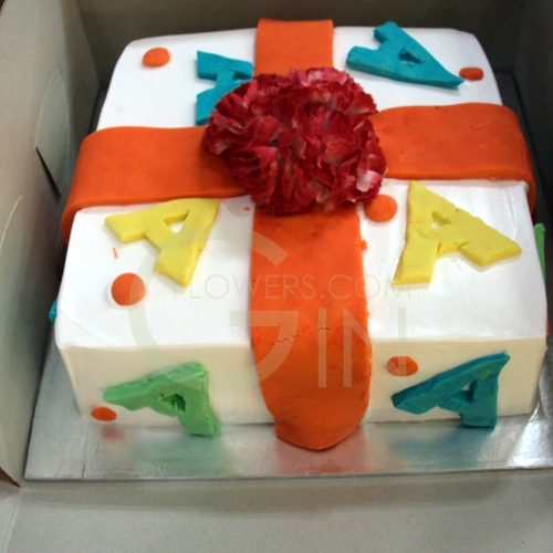 Present Shaped Birthday Cake