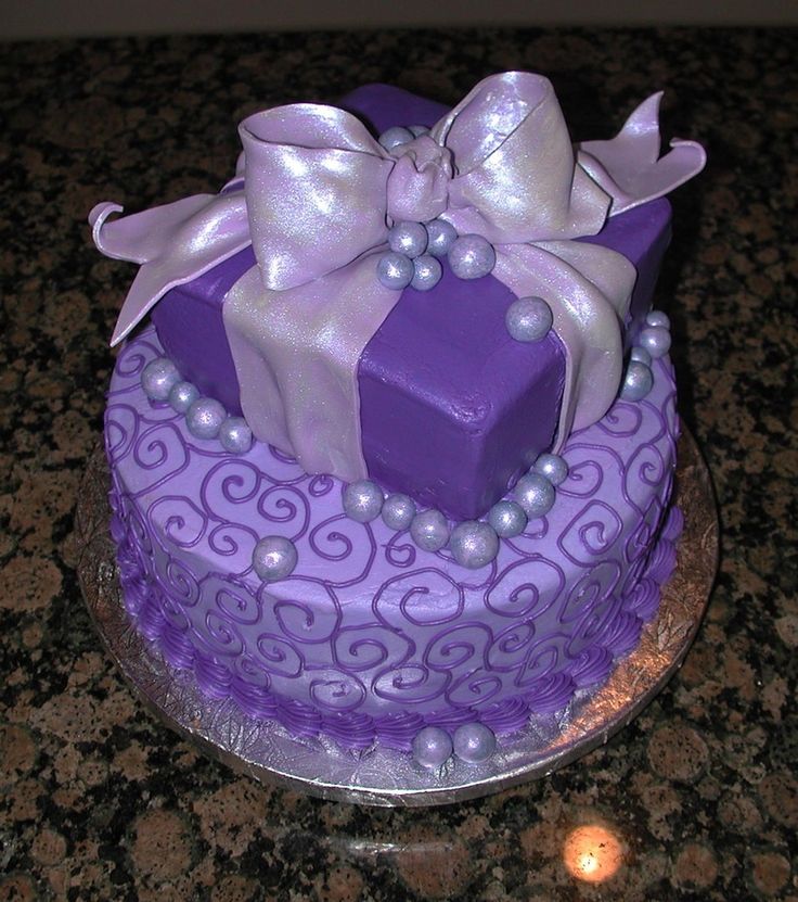 Pretty Purple Birthday Cake