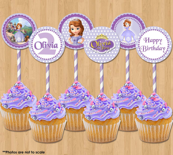 Princess Sofia Cupcake Toppers