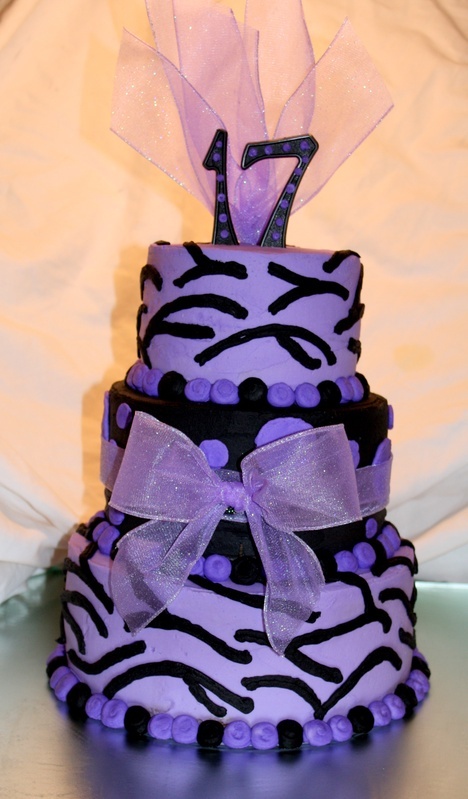 Purple 17th Birthday Cake