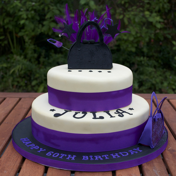 Purple 60th Birthday Cake for Women