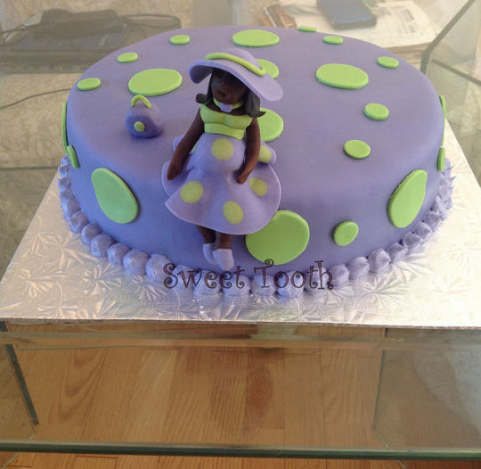 Purple and Green Baby Shower Cake