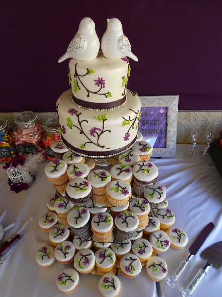 Purple Cupcake Wedding Cakes