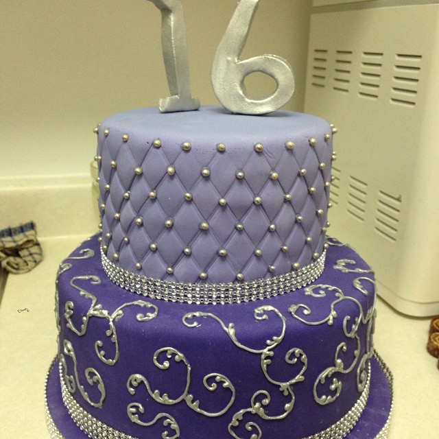 Purple Sweet 16 Birthday Cakes