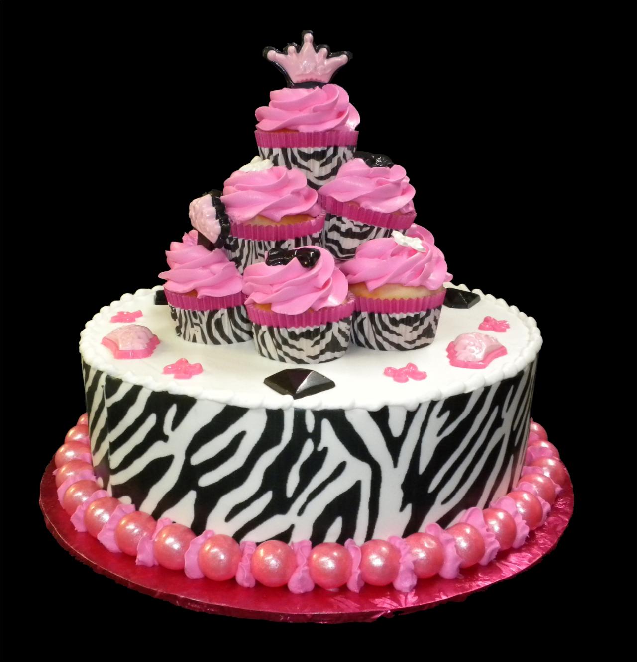 Round Princess Pink Birthday Cake