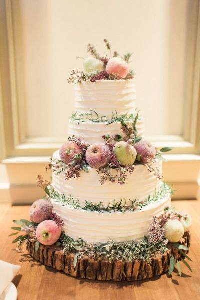 Rustic Fruit Wedding Cake