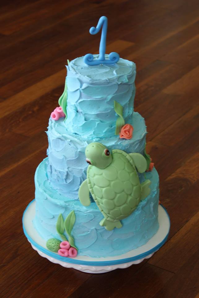 Sea Turtle Birthday Cake