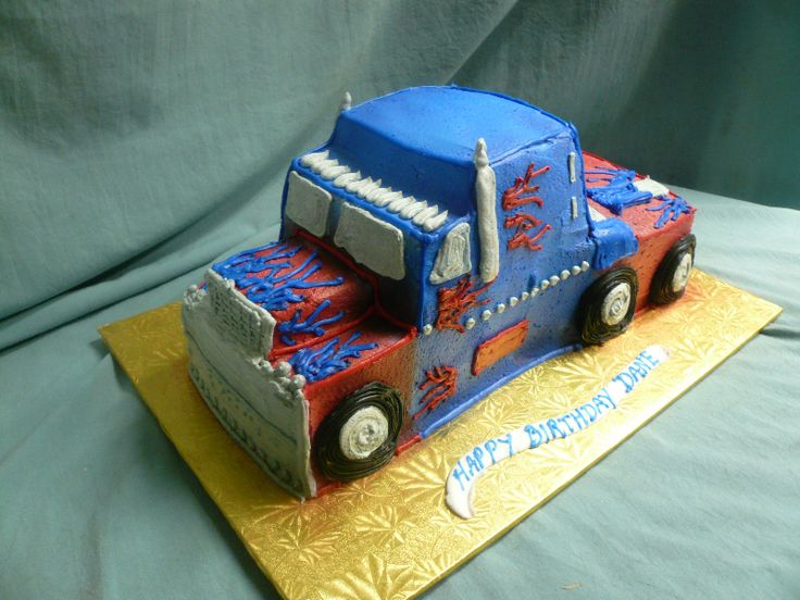 11 Photos of Orange Semi Truck Birthday Cakes