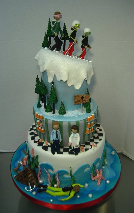 Ski Themed Wedding Cake