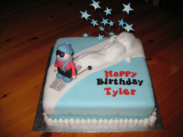 Skiing Birthday Cake