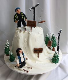 Skiing Themed Birthday Cake