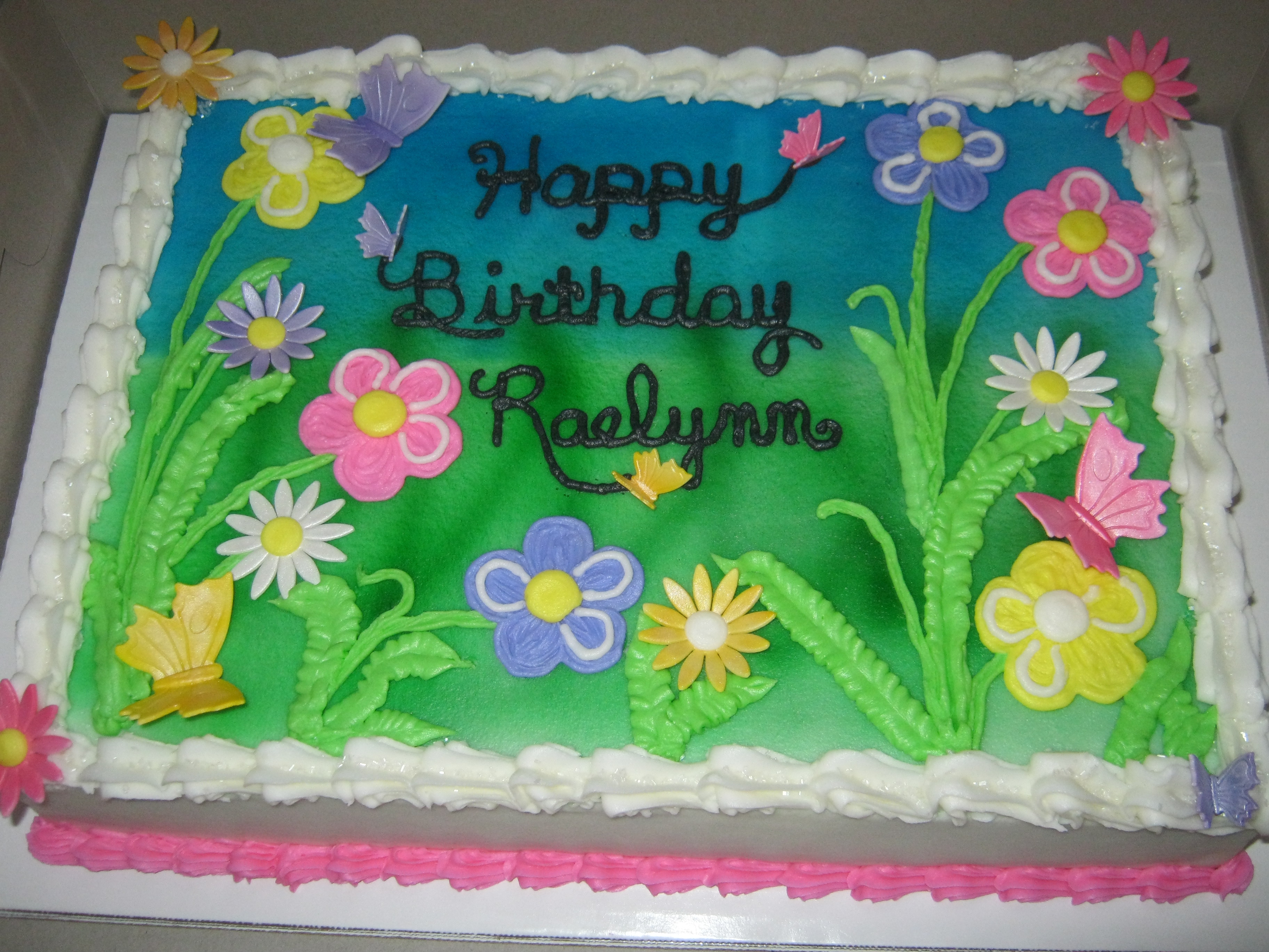 Spring Birthday Sheet Cake